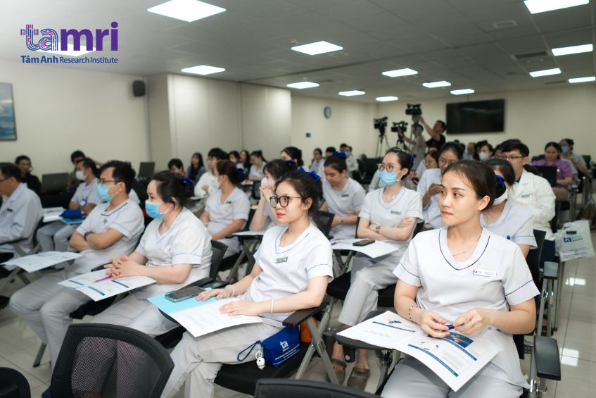 healthcare professionals and medical staff in seminar