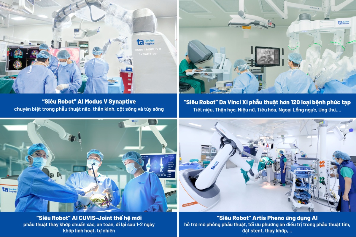 Thuộc Hệ thống Bệnh viện Đa khoa Tâm Anh, Viện Nghiên cứu Tâm Anh được phát triển trên nền tảng hệ sinh thái y tế công nghệ cao, nơi nhiều “siêu robot” hiện đại hỗ trợ điều trị, phẫu thuật đa chuyên khoa. Ảnh: Hệ thống Bệnh viện Đa khoa Tâm Anh.
