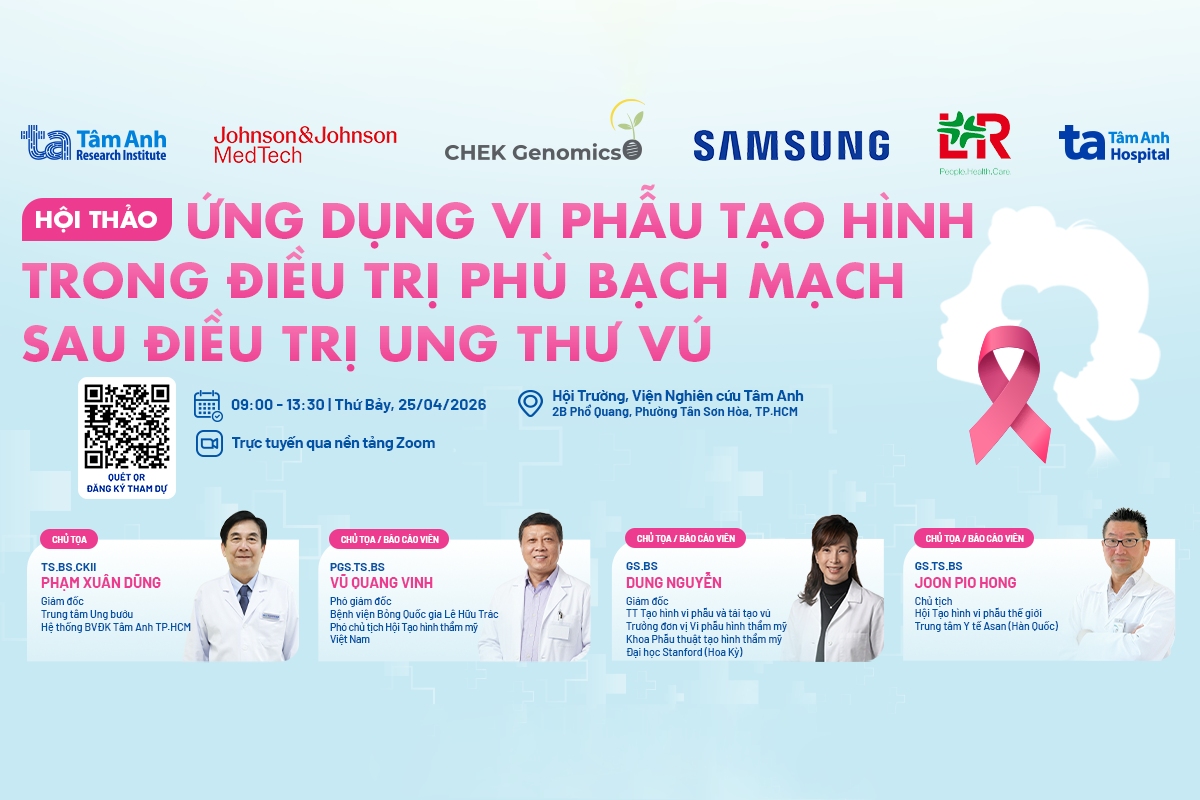 Hội thảo “Ứng dụng vi phẫu tạo hình trong điều trị phù bạch mạch sau điều trị ung thư vú” được tổ chức vào ngày 25/4/2026