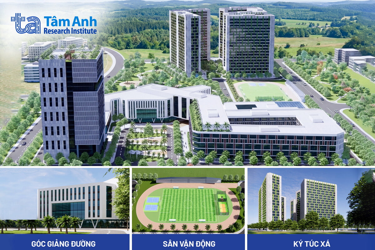 phối cảnh trường đại học tâm anh