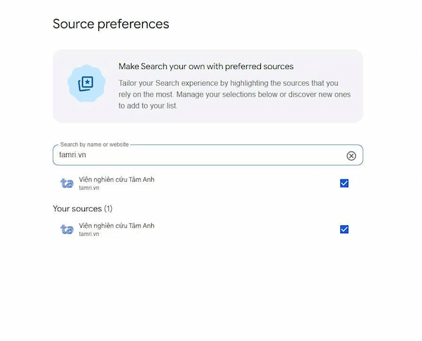 Add Tam Anh Research Institute on Google