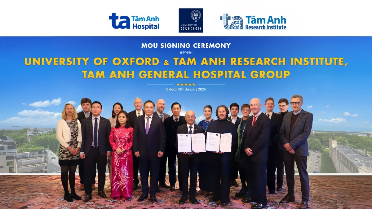 On January 18, 2025, in the United Kingdom, Tam Anh and the University of Oxford signed a Memorandum of Understanding (MOU) on scientific research collaboration and medical education